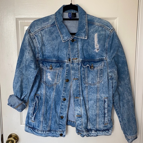 H&M Men’s Distressed Denim Jacket - Picture 1 of 4